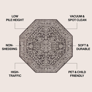 Malta Bohemian Medallion Textured Weave Indoor/outdoor Octagon Rug